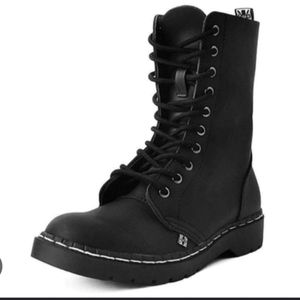 T.U.K Black 10 eye boots